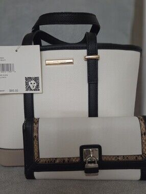 White Annw Klein Handbag and Nine West Wallet. $50 both/$40 handbag only